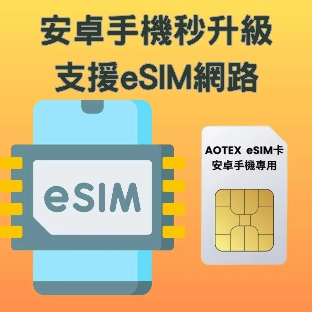 【AOTEX 奧特克斯】(2組入)安卓手機專用eSIM卡eSIM轉接卡支援全球eSIM上網系統出國日本韓國香港澳門中國大陸泰國越南新加坡歐洲
