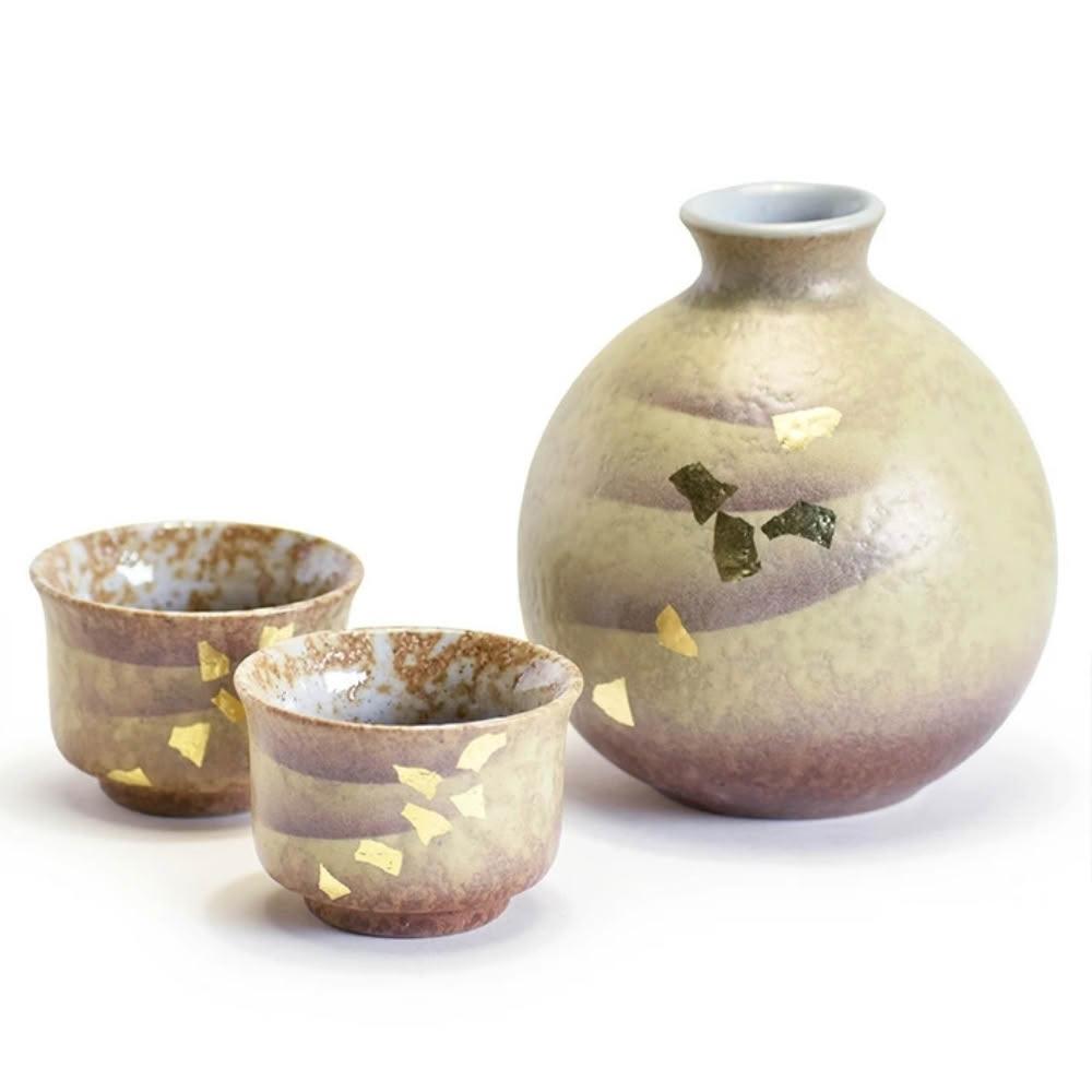 九谷燒手作清酒杯壺組-金箔彩