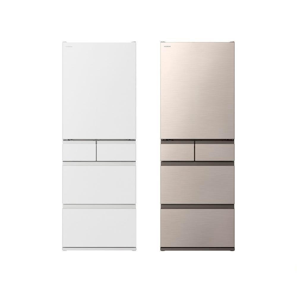 HITACHI日立 RHS49NJ-CNX 五門變頻冰箱,容量475L(301-599公升區間),金色系設計,日本原裝進口。尺寸650x651x1833mm,重量96kg,右開門方向,適用110V/60Hz電壓。變頻馬達省電僅21kWh/月,能源效率第1級,無能源標章。環保冷媒設計,全機1年保固、壓縮機5年保固,含基本安裝服務,BSMI許可字號R31270。適閤家庭使用的高效能冰箱,空間分配靈活,保鮮效果優異。 HITACHI日立 RHS49NJ