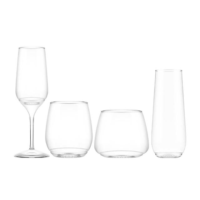 【TOSSWARE】可疊塑膠紅酒杯 14oz/ 12oz/18oz 塑膠杯 露營 攜帶酒杯 野餐杯 無梗杯 葡萄酒杯 塑膠酒杯 O杯 派對杯