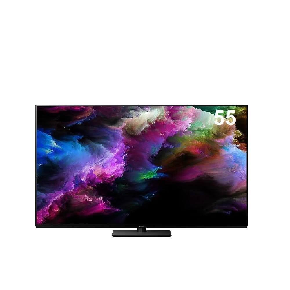 Panasonic國際牌 TV-55Z85AGT 55吋 4K UHD 解析度（3840 x 2160）智慧電視，搭載 120Hz 高重新整理面板，提供流暢影像體驗。50W 環繞音效喇叭，支援中文選單，4組 HDMI 端子及 2組 USB 插槽，適合娛樂與工作使用。尺寸（含支架）1,227 x 765 x 303 mm，重 19.0 kg，臺灣生產，3年保固，110V 電源需求，BSMI 認證 R31017。