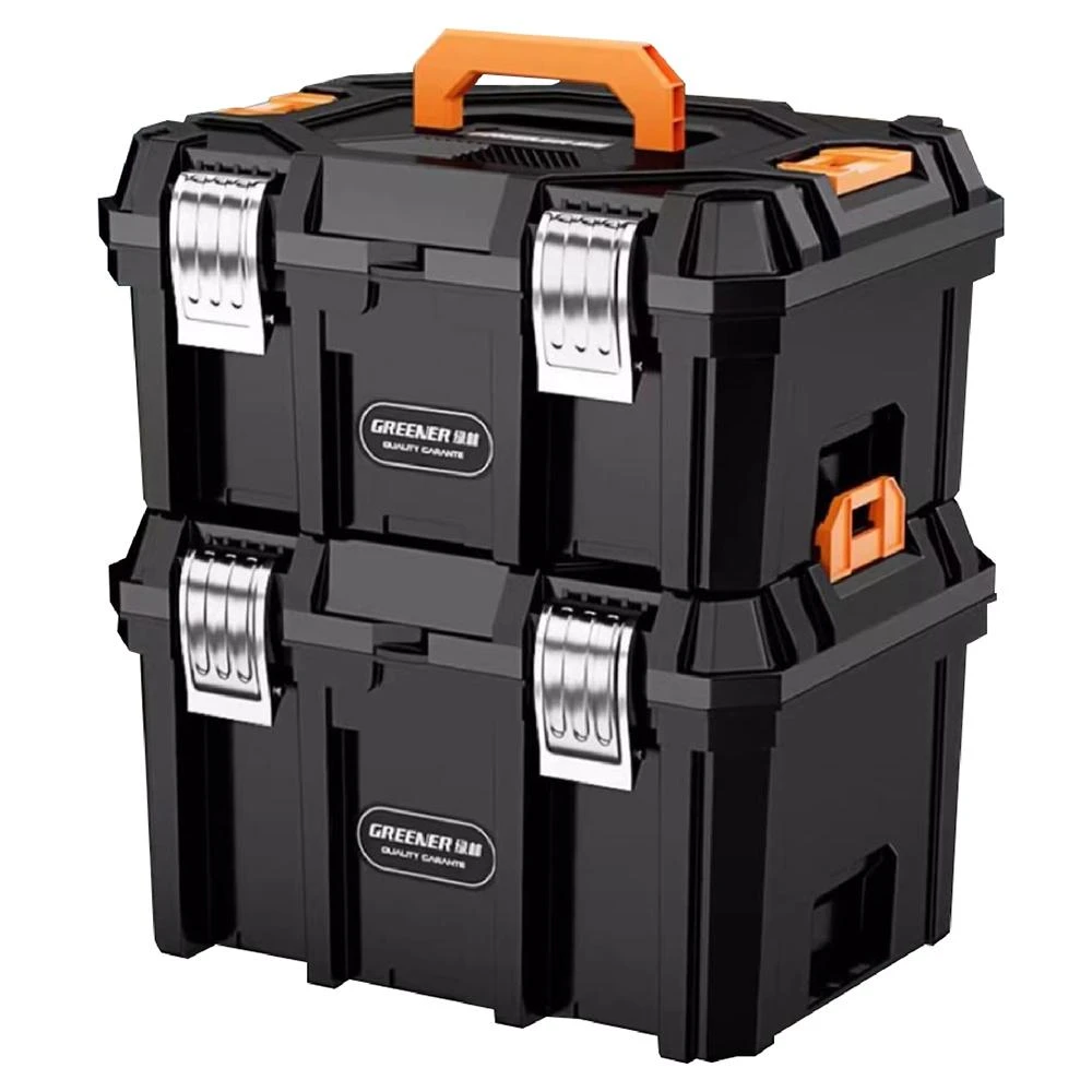 【日創生活】綠林 可疊加工具箱 23吋 / 21吋 (可平放電鑽 雙層 電工箱 堆疊工具箱 大工具箱 材料箱 手提工具箱 工具箱)