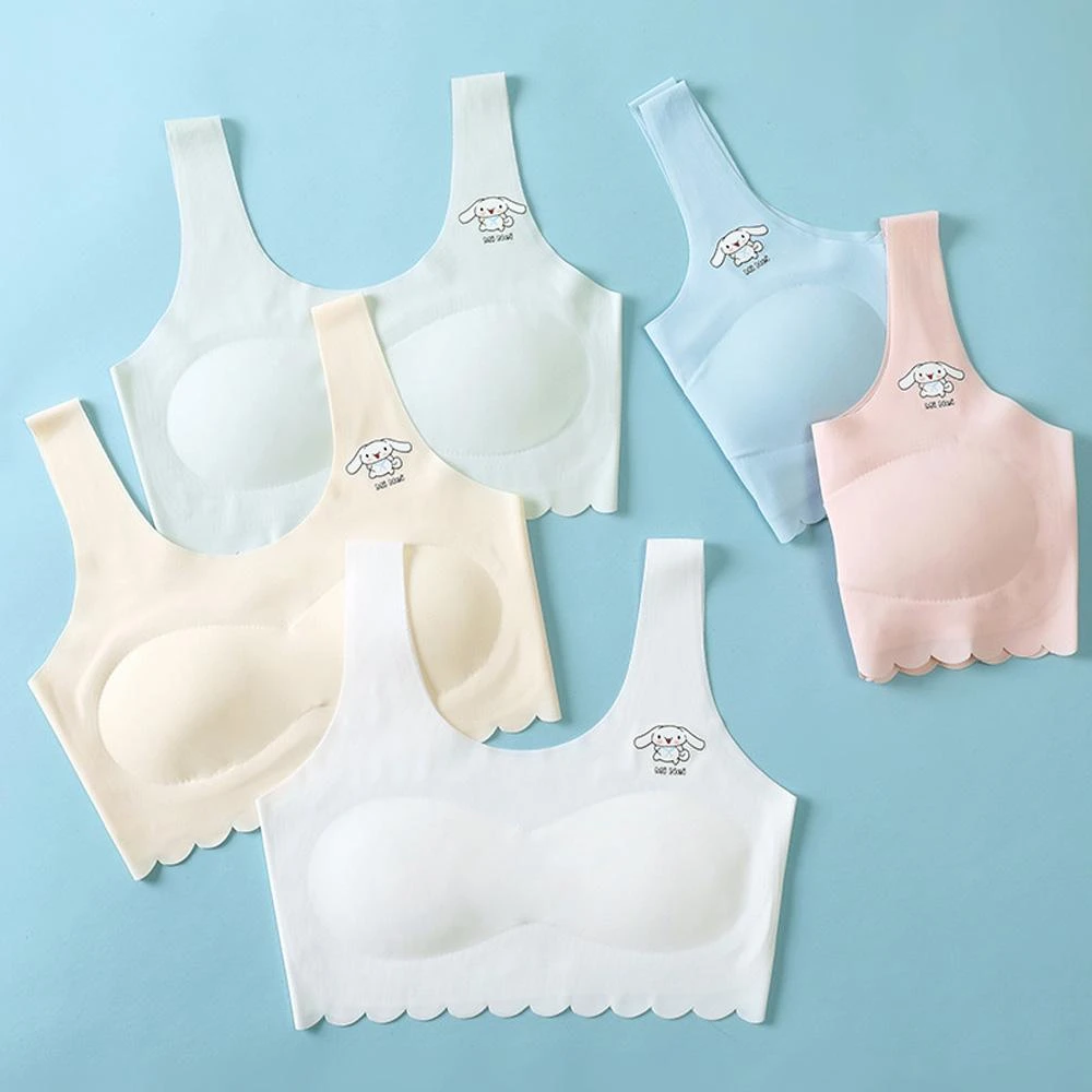 《粉紅桃子》少女發育期內衣+送同款內褲｜無鋼圈 少女內衣 一體式彈性布料 穿著無痕貼身 國小國中學生內衣 女孩內衣