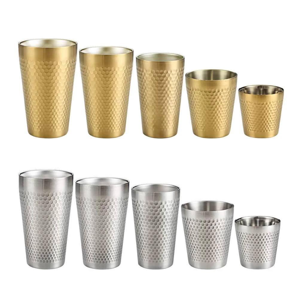 304雙層蜂巢紋水杯 錘紋不鏽鋼雙層水杯 304不鏽鋼雙層杯 韓式不鏽鋼杯 304錘紋水杯 304水杯 杯子