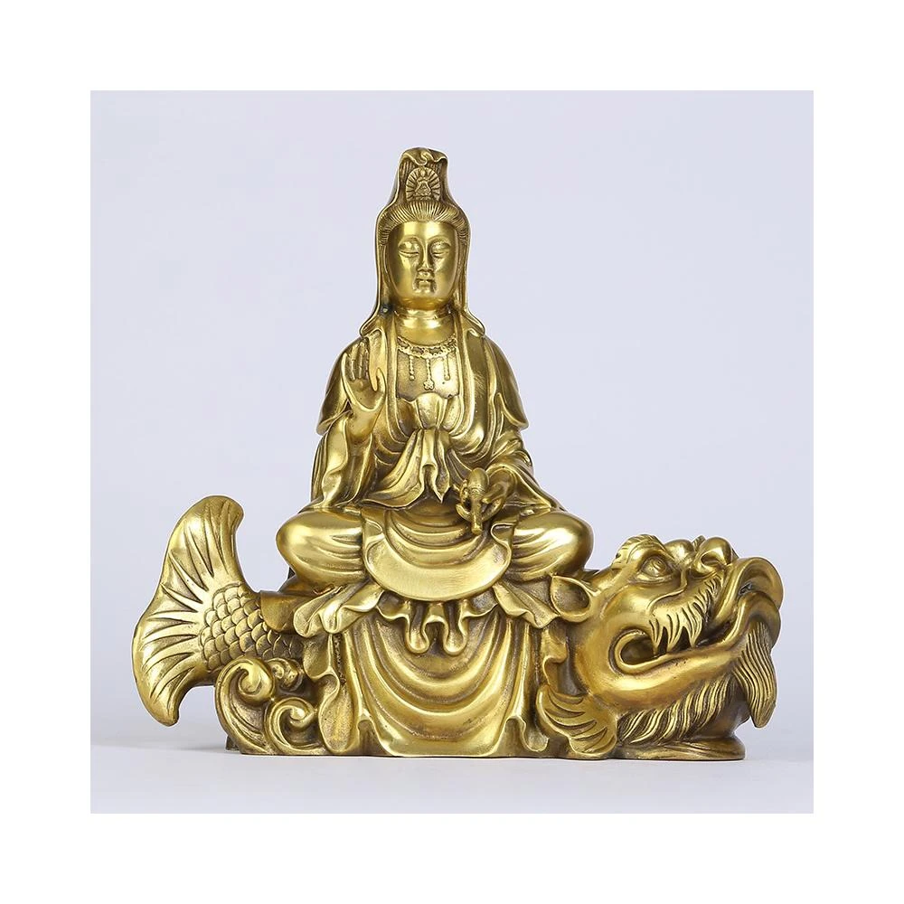 紫銅觀音菩薩坐像家居辦公室桌面迷你觀世音菩薩工藝品佛擺設MMLD1118D