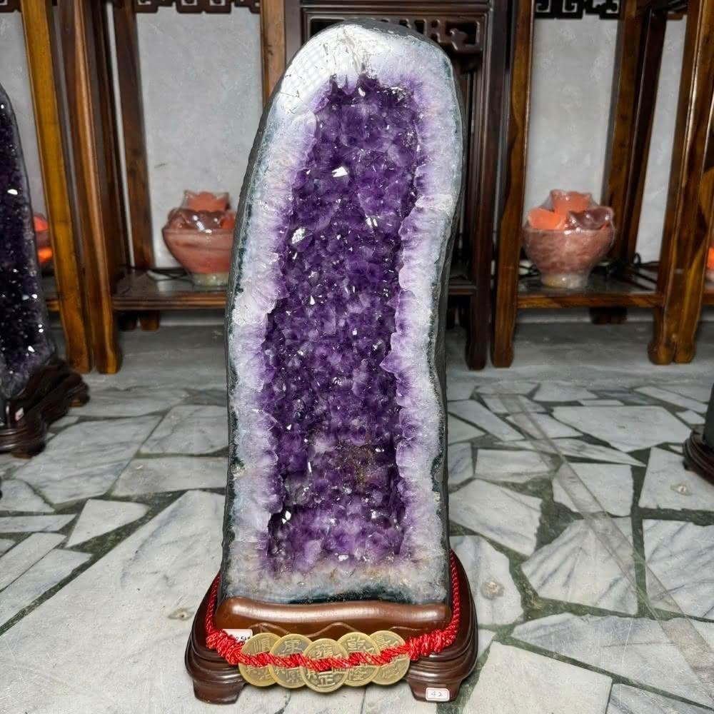 千奇國際精品】招財紫晶洞♥️巴西紫水晶洞ESP✨22.5kg❤️天然水晶鈦