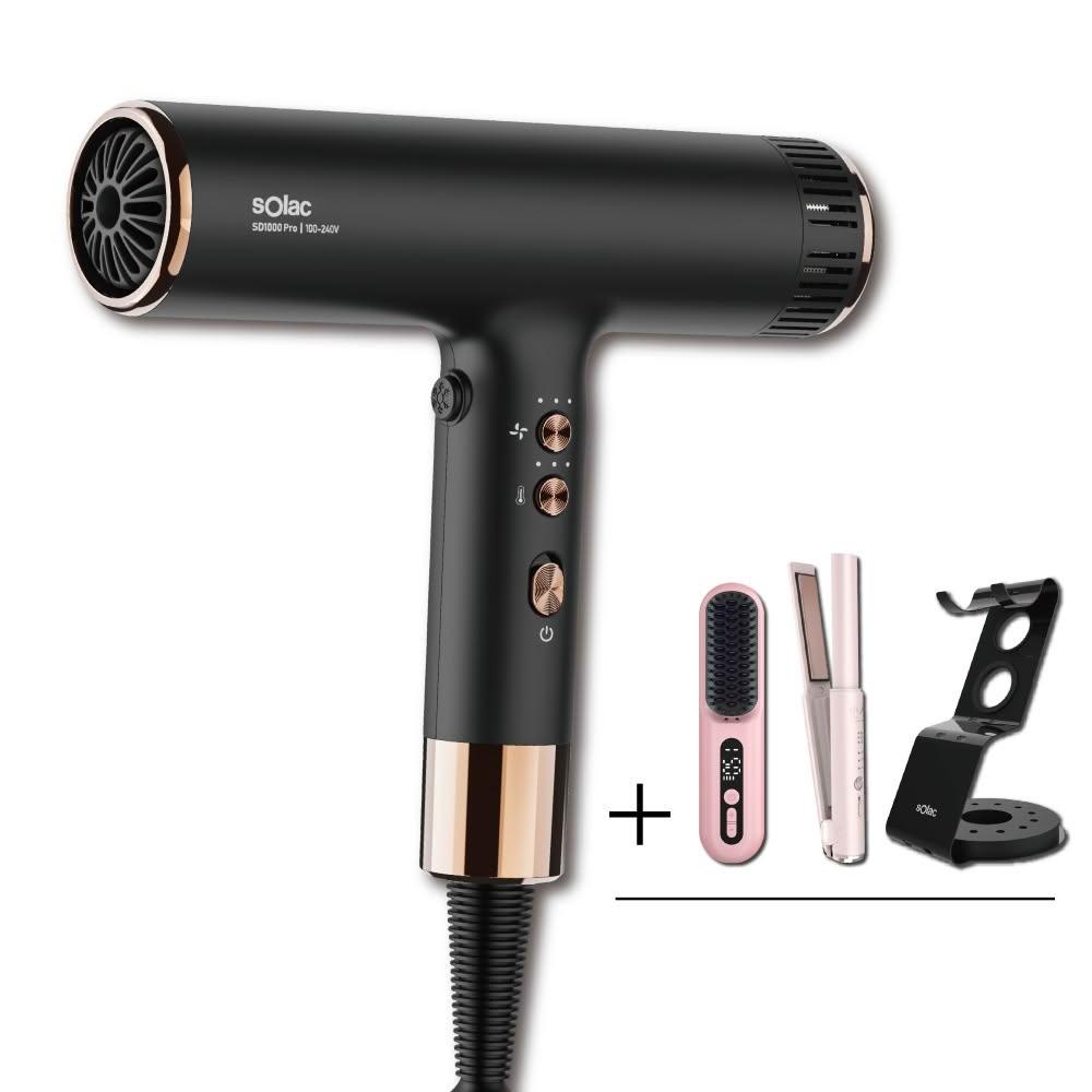 【SOLAC】搭贈組｜國際電壓高速負離子吹風機 SD-1000 Pro (全新大升級 出國旅遊 SD1000_Kimi極美職人推薦)