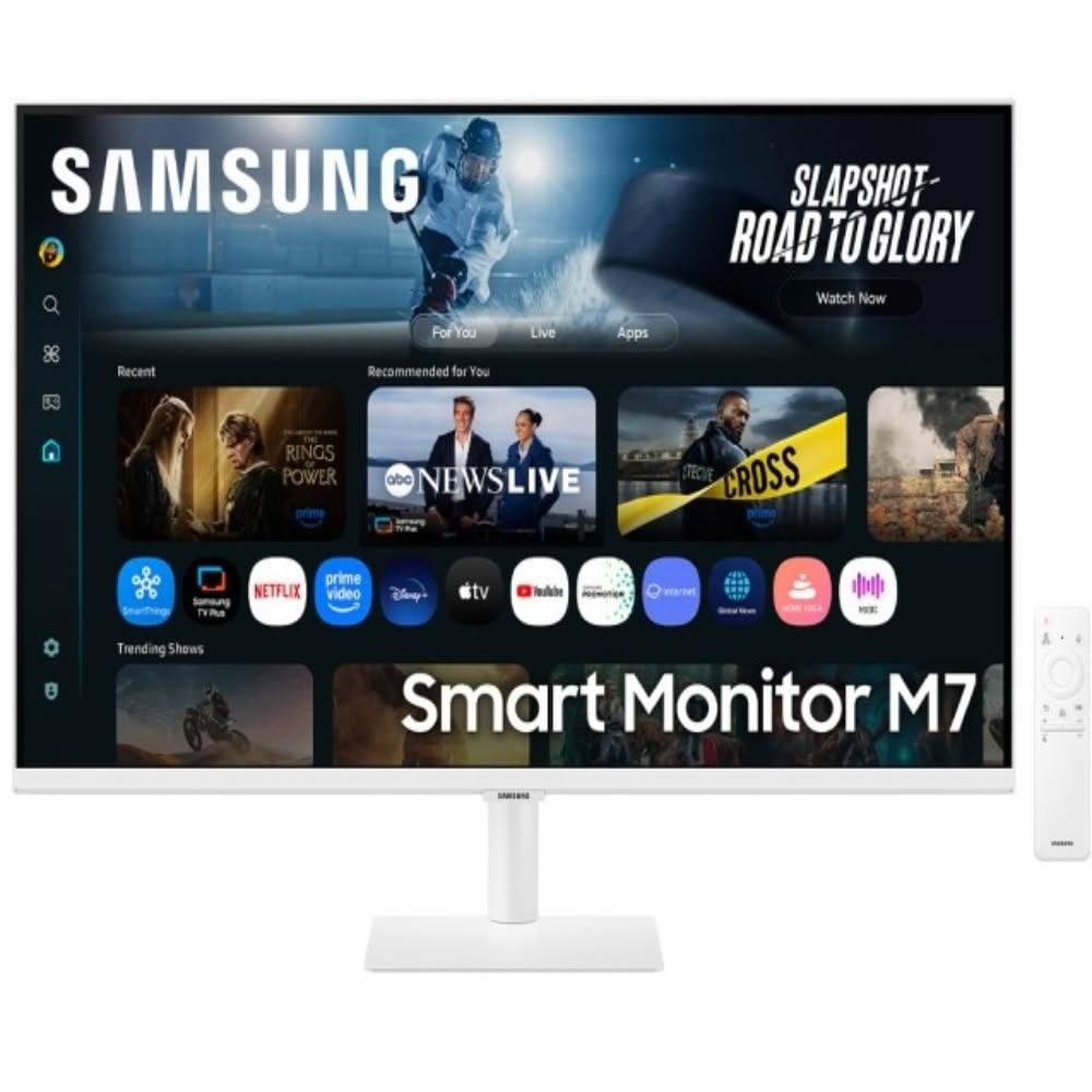 SAMSUNG三星 S32FM703UC 32吋 4K UHD (3840 x 2160) 高解析度智慧顯示器,M7系列設計輕薄時尚,適合辦公娛樂多用。搭載 60Hz 倍頻,提供流暢影像體驗;內建 2 組 HDMI 高畫質端子及 3 組 USB 插槽,方便連線多裝置。尺寸含底座 716.1 x 517 x 193.5 mm,重量僅 6.8 kg,110V 電源需求,支援中文選單。越南原產地,BSMI 認證 R33475,享 3 年完整保固。不含安裝服務,完美升級您的視覺空間! SAMSUNG三星 S32FM703UC 32吋 4K UHD 智慧顯示器 M7系列 高效能多功能螢幕 支援HDMI USB 越南製造 3年保固