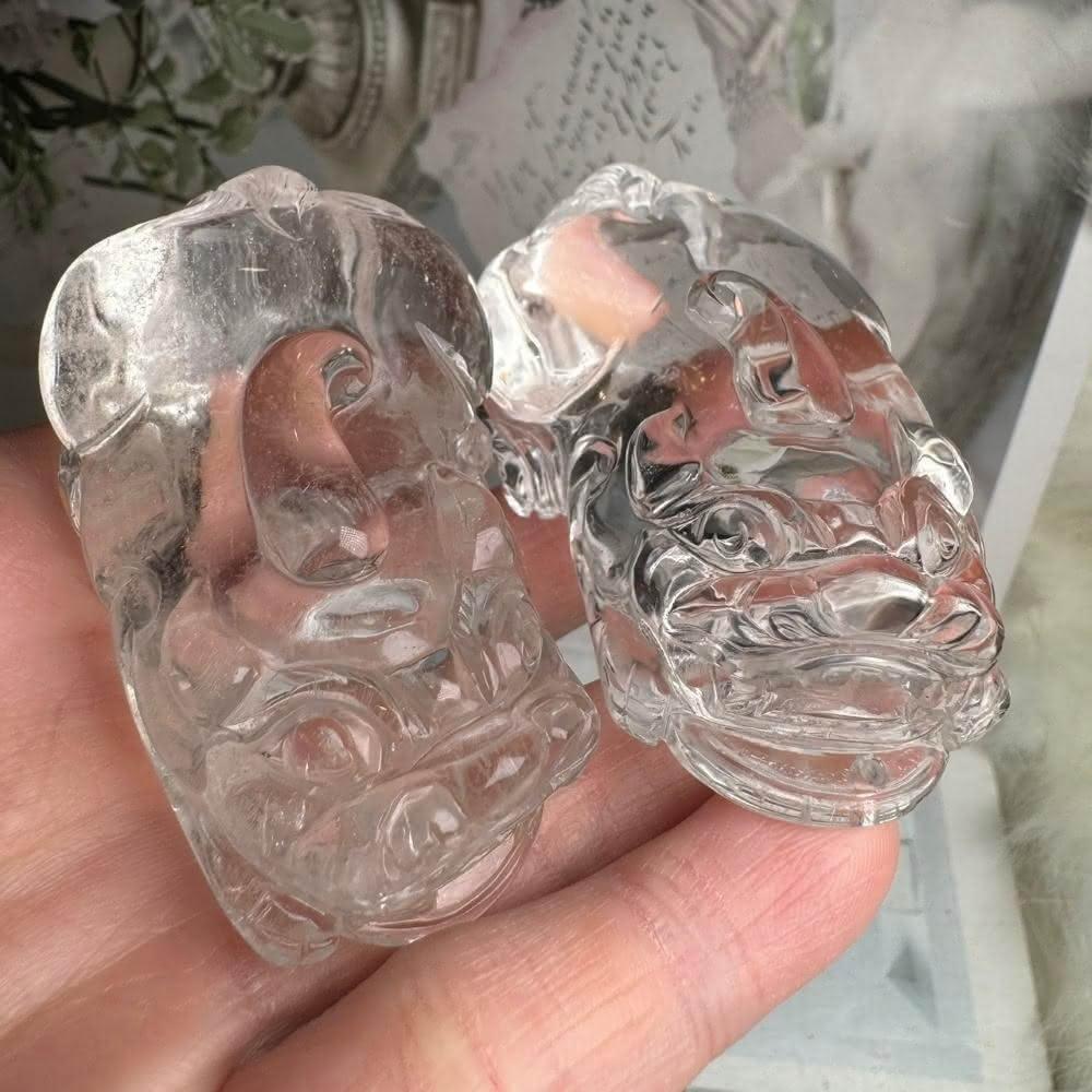 千奇國際精品】（一對賣）天然白水晶貔貅5號163公克✨忠誠神獸💯 白