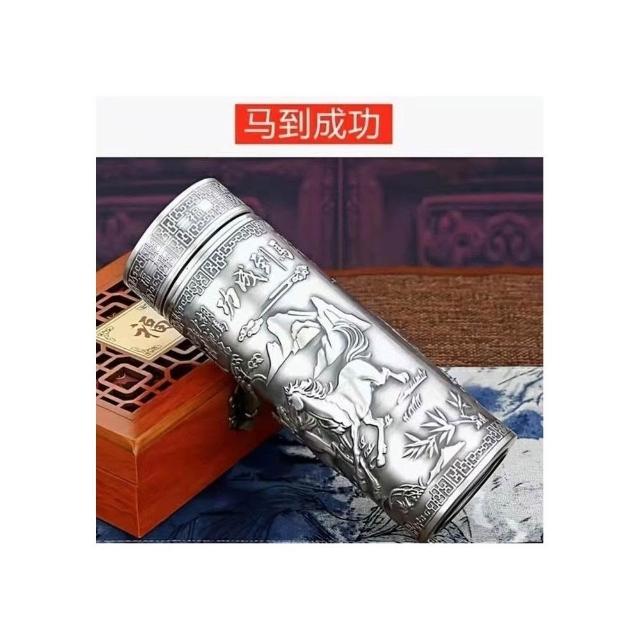 免運+ 台灣出貨可開統編999純銀高級銀水杯足銀內膽全銀養生保健茶杯高