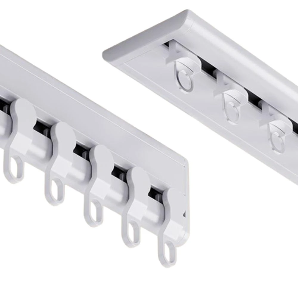 超薄軌道 窗簾滑軌 靜音窗簾軌道 U型L型窗簾軌道 頂裝滑軌 側裝滑軌 可彎曲軌道（5.8mm厚度/任意加長/免膠釘）