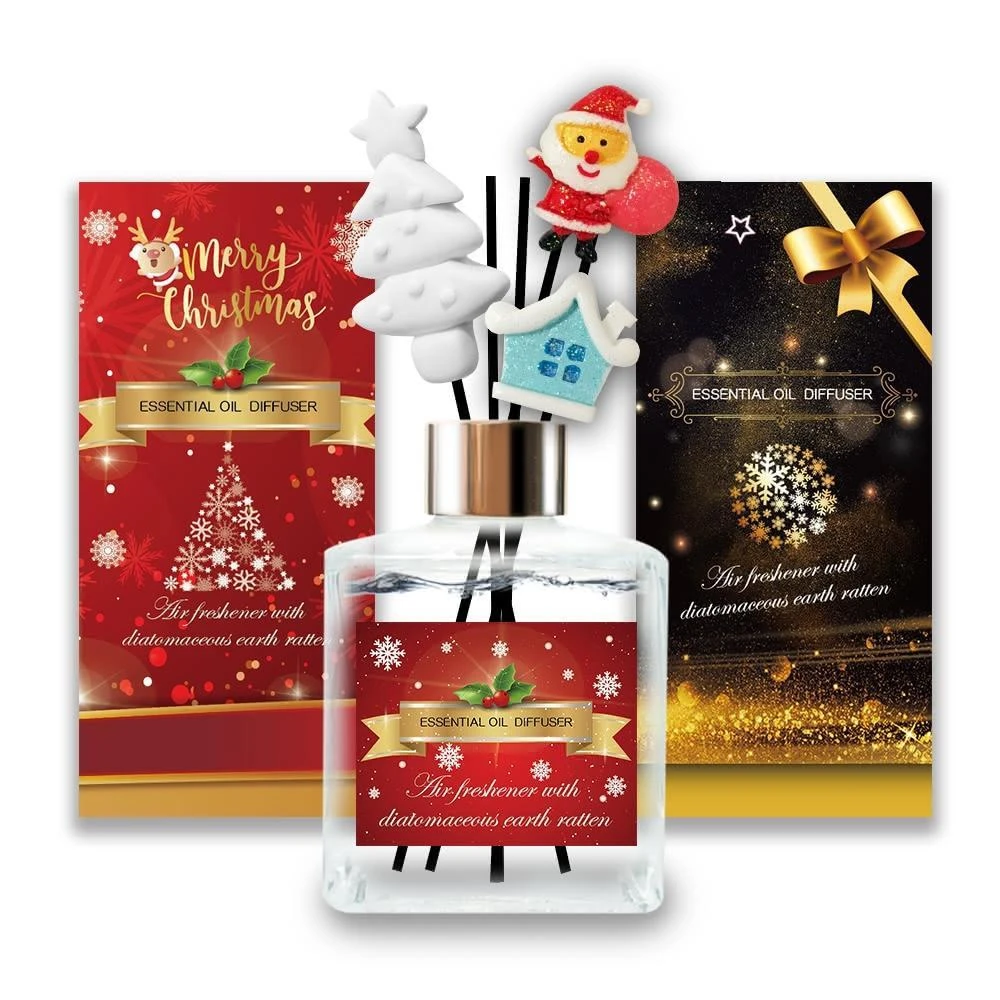 【QIDINA】冬季限定硅藻土聖誕擴香瓶 200ml / 精油香水 聖誕禮物 交換禮物 婚禮小物 送禮 芳香 聖誕節禮物