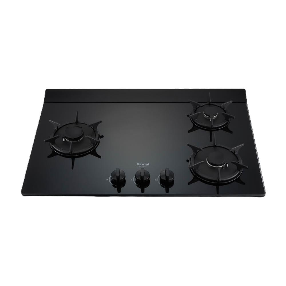 【林內】RB-L3710G(BL) 檯面式彩焱玻璃三口爐 (含基本安裝)｜彩焱系列｜檯面爐｜左大｜三層火｜新式導流槽｜瓦斯爐｜