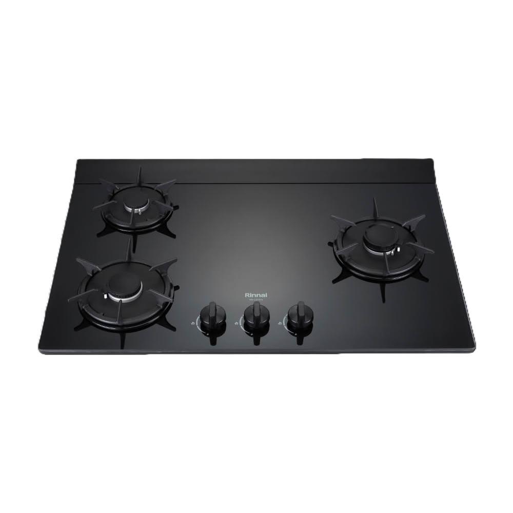 【林內】RB-L3710G(BR) 檯面式彩焱玻璃三口爐 (含基本安裝)｜彩焱系列｜檯面爐｜右大｜三層火｜新式導流槽｜瓦斯爐｜