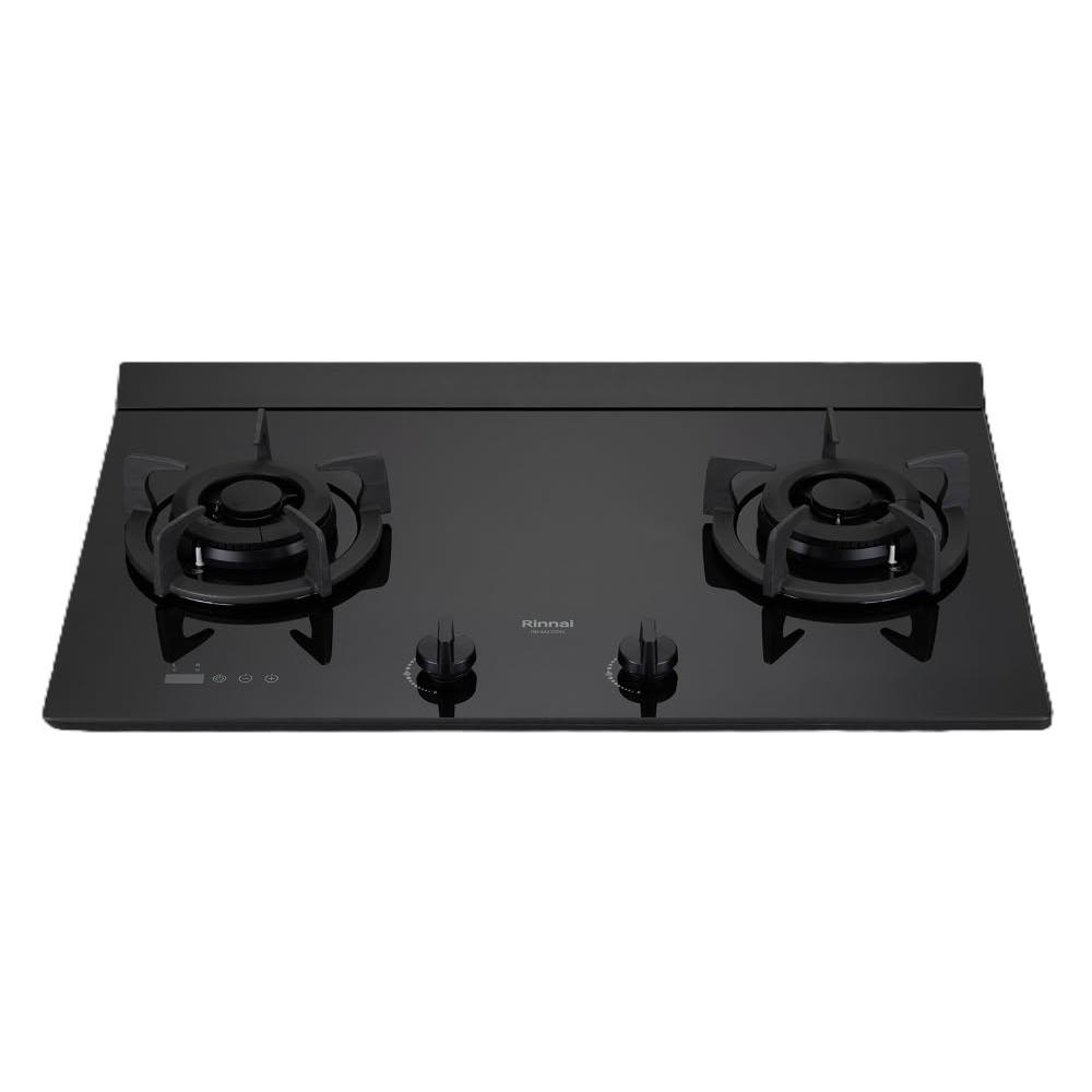 【林內】RB-M2720G(B) 檯面式極炎玻璃雙口爐(含基本安裝)|極炎系列|檯面爐|雙環火爐頭|藍光旋鈕|雙口定時|瓦斯爐|