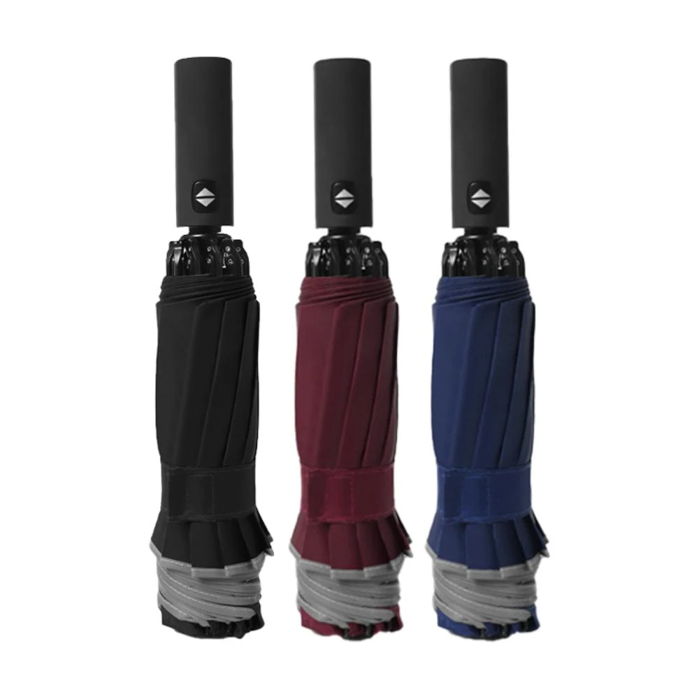 【Finger Pop 指選好物】十骨黑膠反向傘自動傘 雨傘 遮陽傘 大雨傘 折疊傘