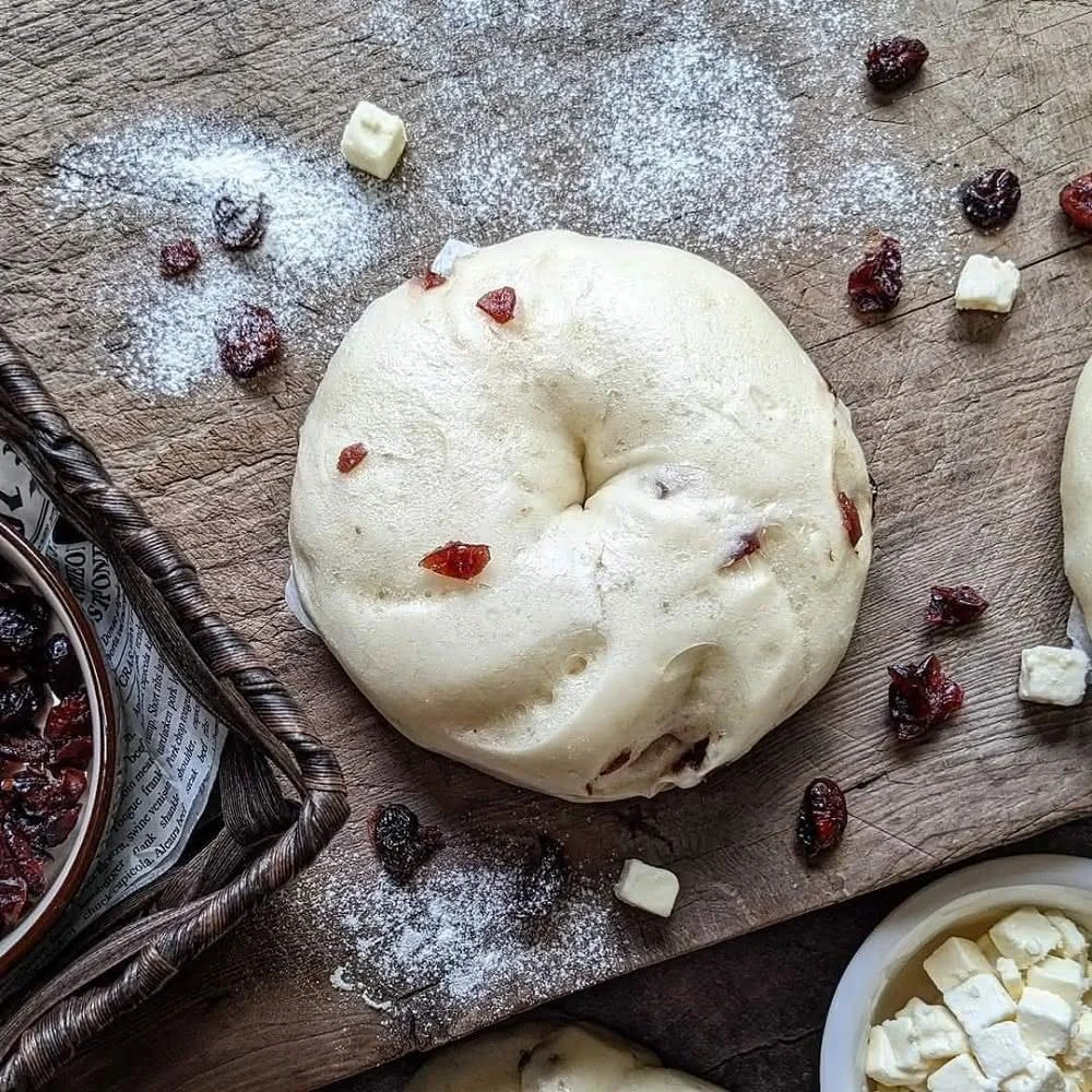 【花漾饅頭屋】紅莓乳酪軟Q饅貝果2入組 (早餐/點心/獨立包裝/天然老麵發酵)