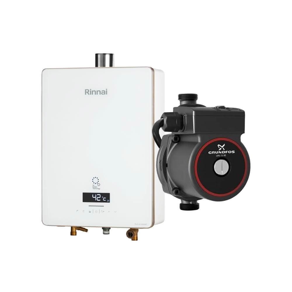 【林內】林內RUA-UC1628WF UFB16L屋內型強制排氣熱水器 NG1/LPG 搭配 GRUNDFOS 葛蘭富 熱水器加壓機省錢王-專業快速安裝