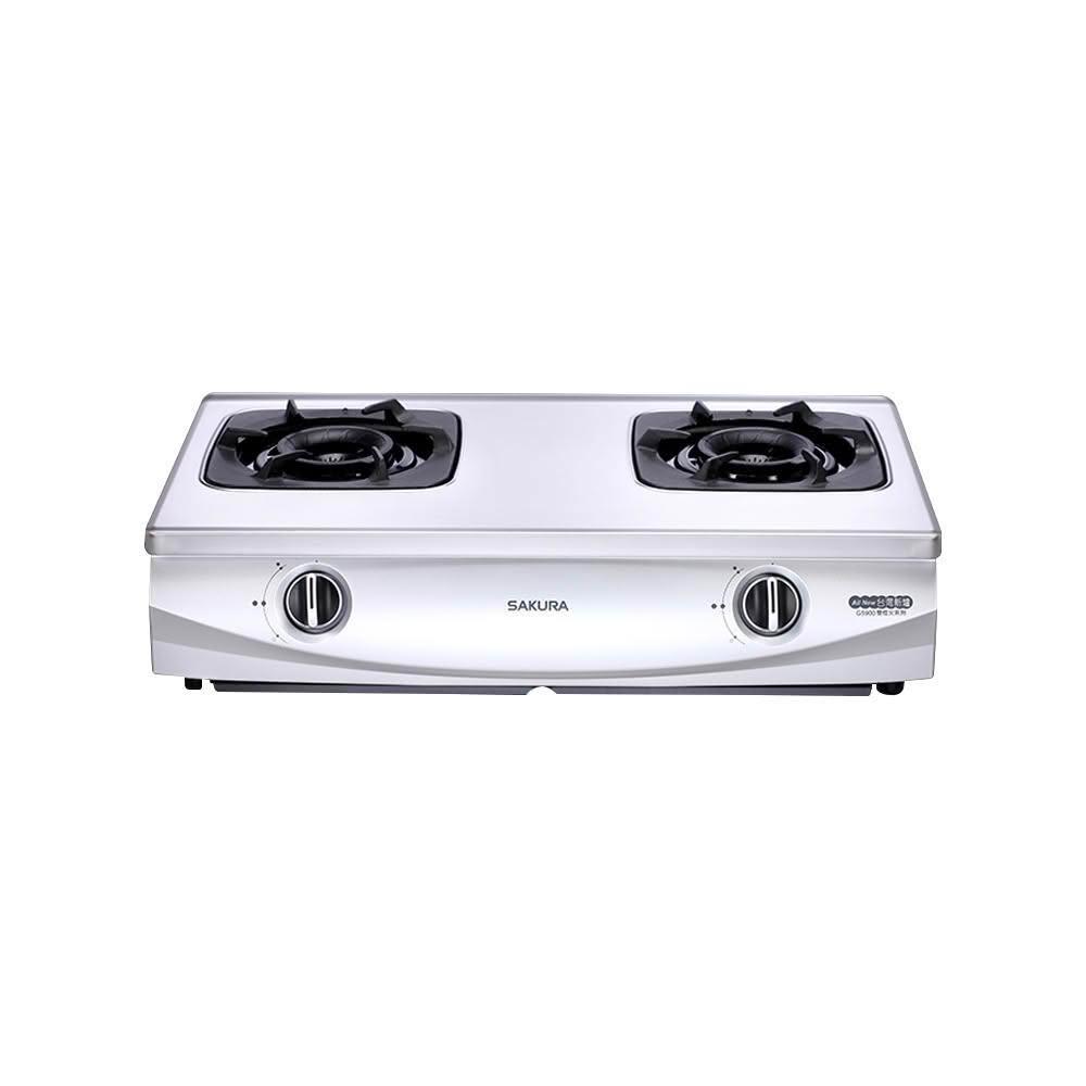 【SAKURA 櫻花】櫻花 SAKURA 雙口爐 瓦斯爐 台爐 G5900S 不鏽鋼面板 (僅限 中彰投 含基本安裝)