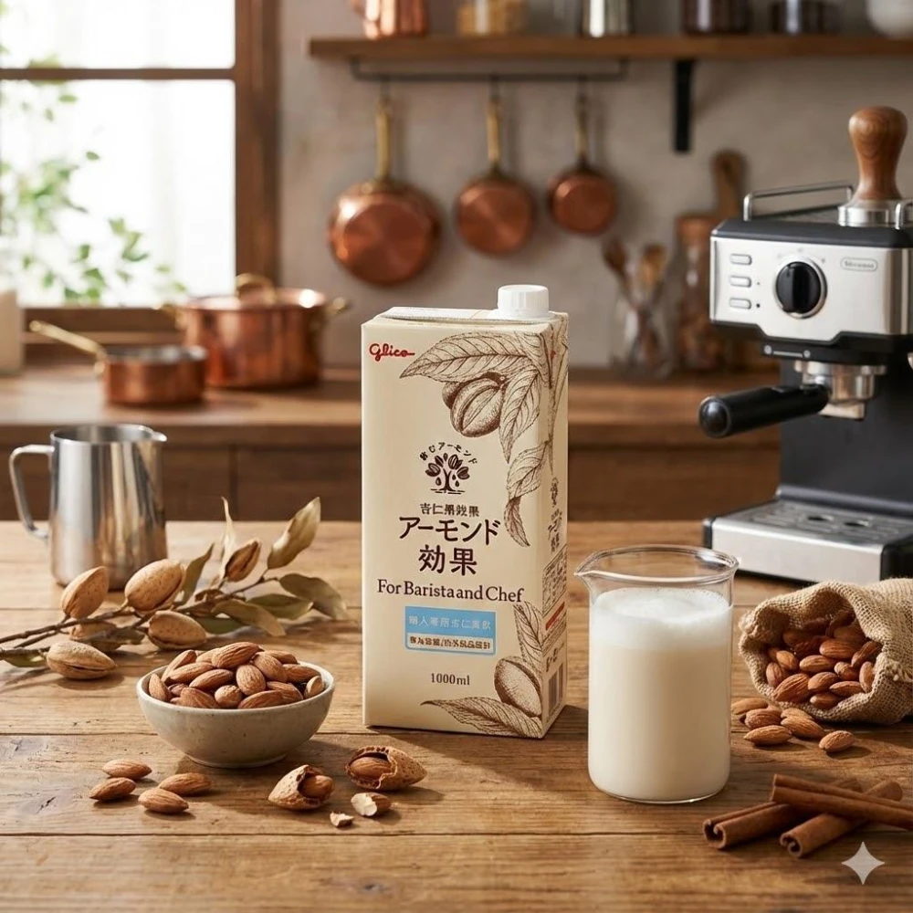 【Glico 格力高】職人專用杏仁果飲1L  7-11取貨限定4瓶(植物奶、杏仁奶、咖啡師杏仁果飲、格力高)