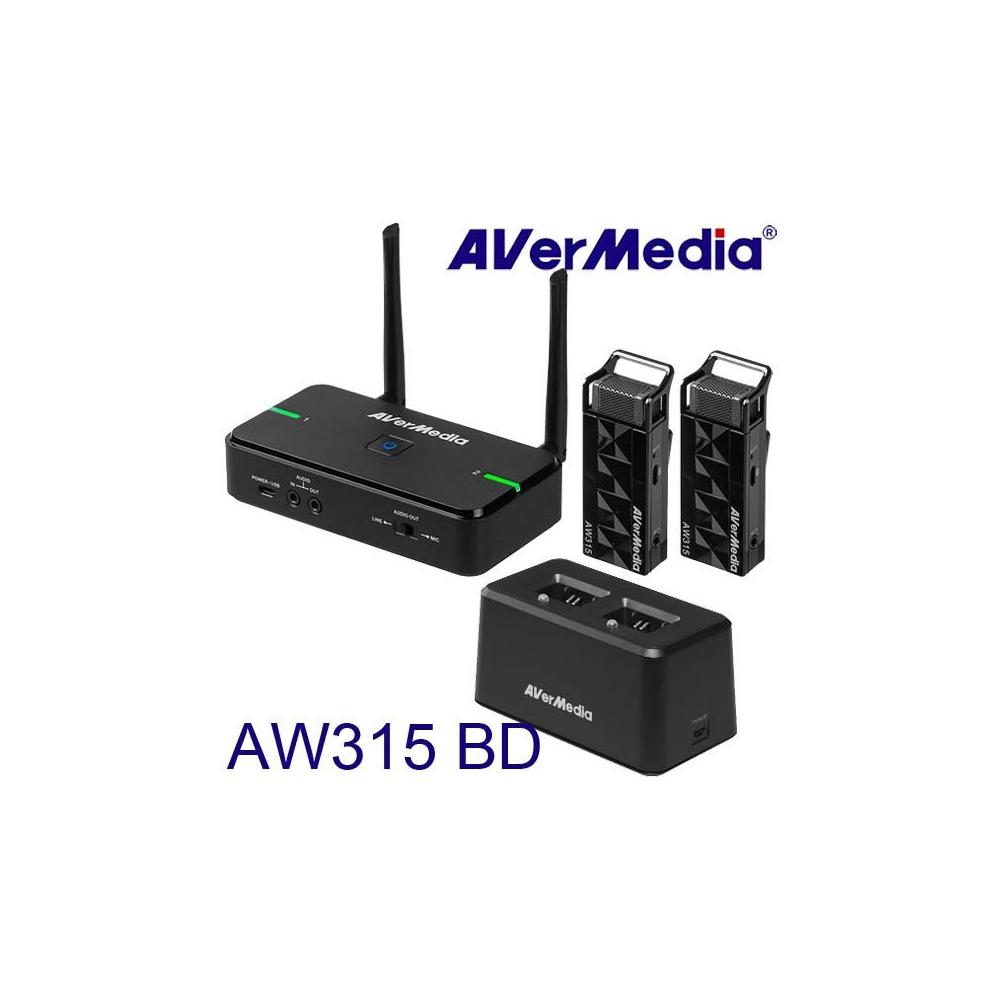 【AVerMedia 圓剛】AW315 BC (雙麥克風+充電底座組) 教學專用無線麥克風