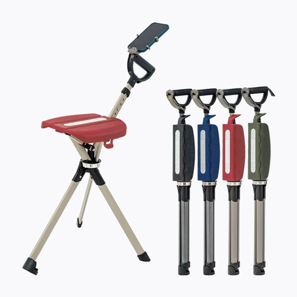 【Ta-Da 泰達】泰達隨身椅 Pro 登山杖釣魚椅 戶外拐杖椅 可折疊座杖 登山助力杖 可坐式健走杖
