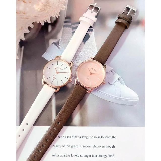 KEZZI】KEZZI珂紫小秒針設計買錶另加送電池皮質錶帶淑女錶上班OL 學生