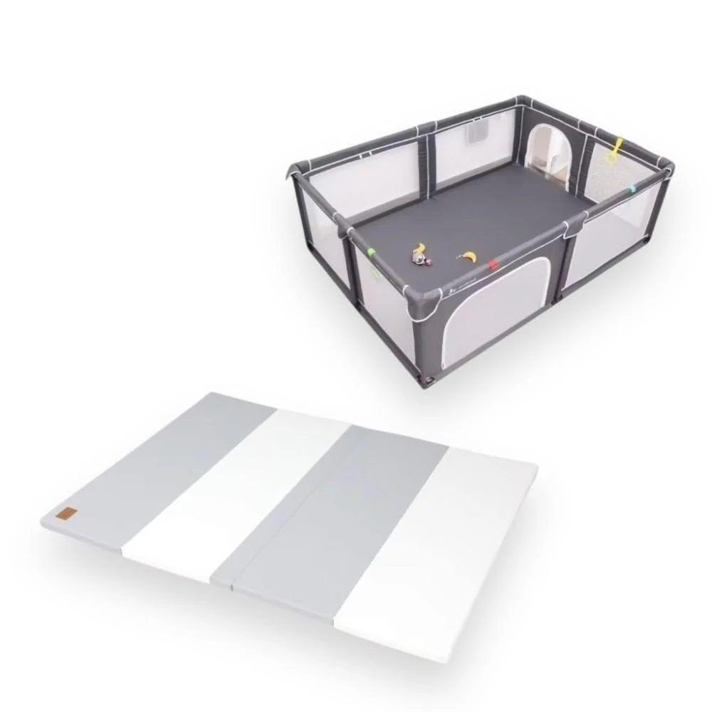 【Mykidz】兒童安全圍欄高69公分+🇹🇼台灣製地墊(送4個拉環；透氣圍欄/寶寶圍欄)