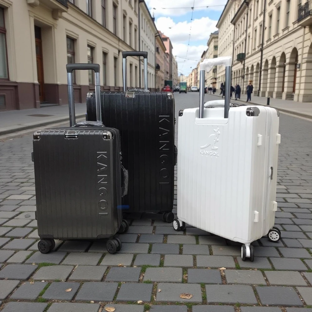 【KANGOL】KANGOL 袋鼠 防爆拉鍊行李箱 原廠公司貨 髮絲紋行李箱 復古箱 登機箱 旅行箱 20吋 24吋 28吋
