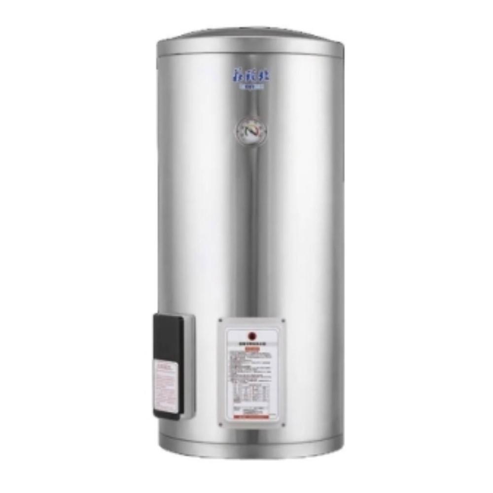 Topax 莊頭北 TE-1200 電熱水器，臺灣原廠製造，採用電能式排氣與機械控溫設計，提供穩定安全的熱水供應。電熱管加熱方式，配備 1/2 吋冷熱水管口徑，尺寸為 φ430mm × 1070mm，適閤家庭使用。能源效率達第四級，電壓 220V，BSMI 認證 R31525，享有 1 年保固，熱水放出量與熱效率依原廠規格，確保高效耐用。