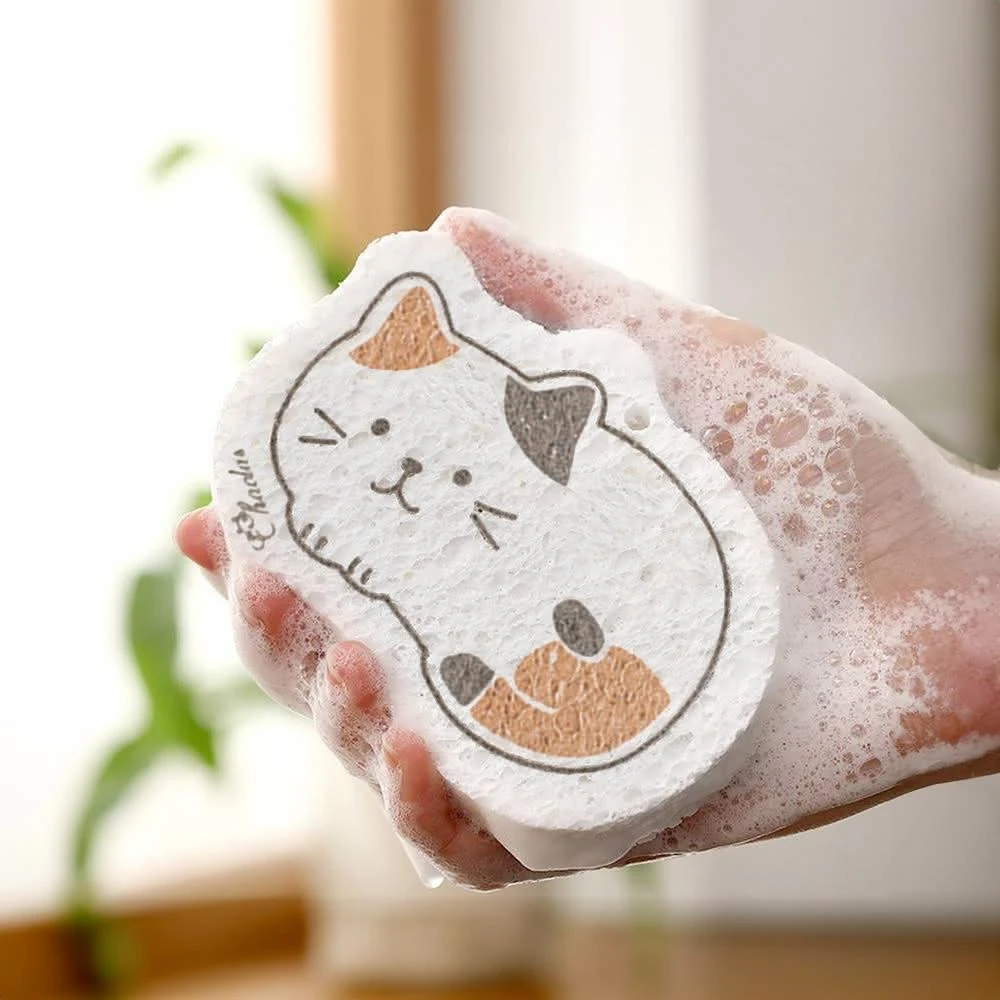 卡通圖案木漿棉 洗碗 木棉漿  木漿棉去污 海綿洗碗 木漿海綿 木漿棉洗碗海綿 海綿洗碗刷 海綿百潔布 吸水魔力擦 清潔