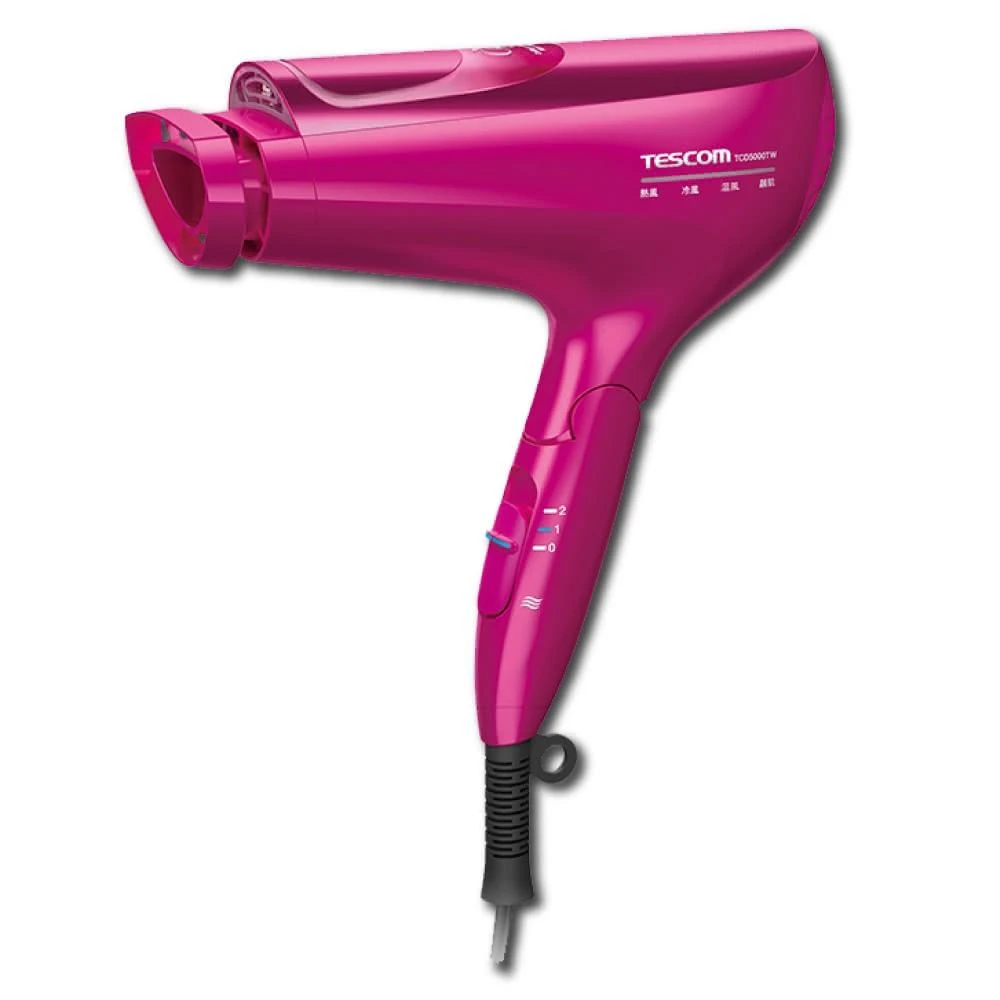 【TESCOM】白金奈米膠原蛋白吹風機 TCD5000TW (日本製 負離子 沙龍級大風量 三種風罩__Kimi極美職人推薦)