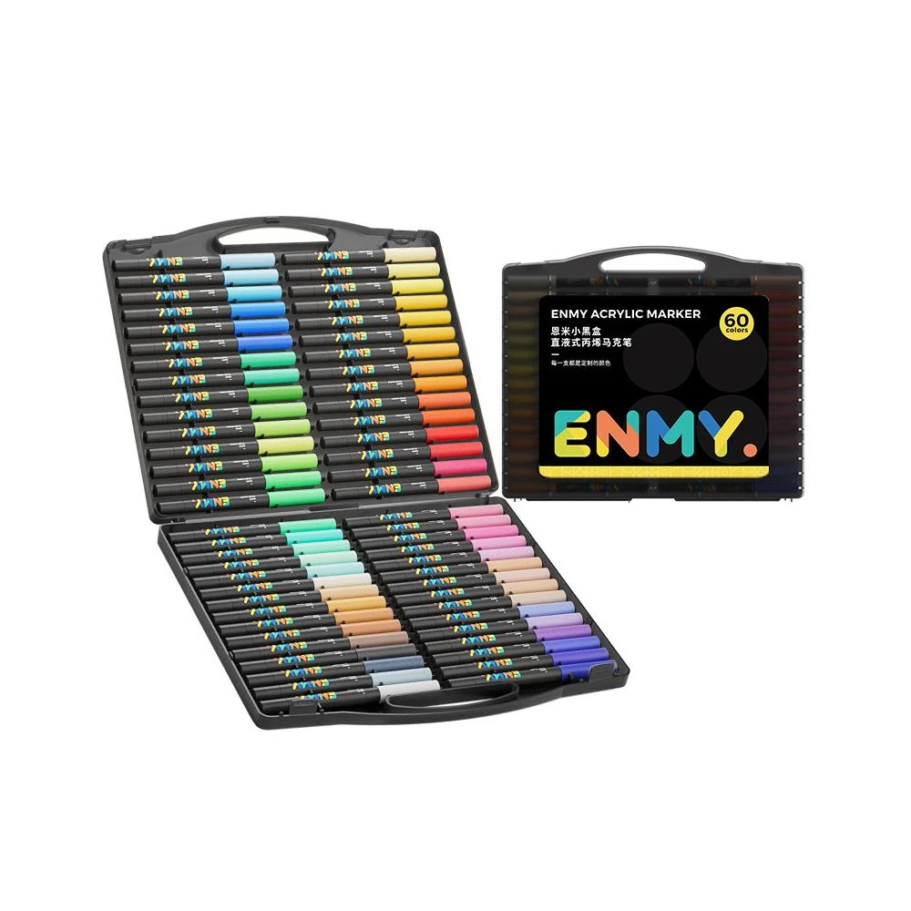【ENMY】{台北發貨} ENMY 恩米小黑盒 60色 丙烯馬克筆 彩色筆 麥克筆 畢業禮物 SGS