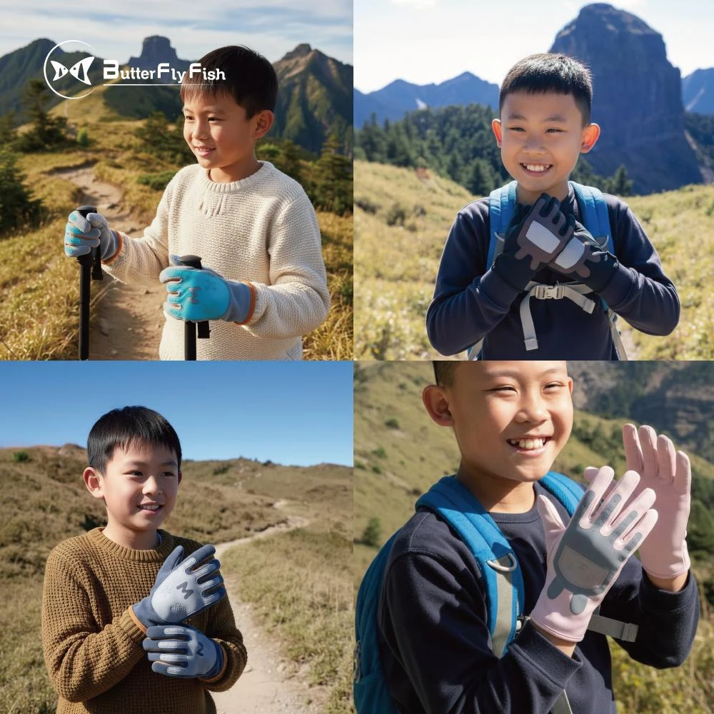 【ButterflyFish 蝴蝶魚】ButterFlyFish 兒童保暖手套 歡樂字母/運動小熊 冬季防風手套 8-13歲適合