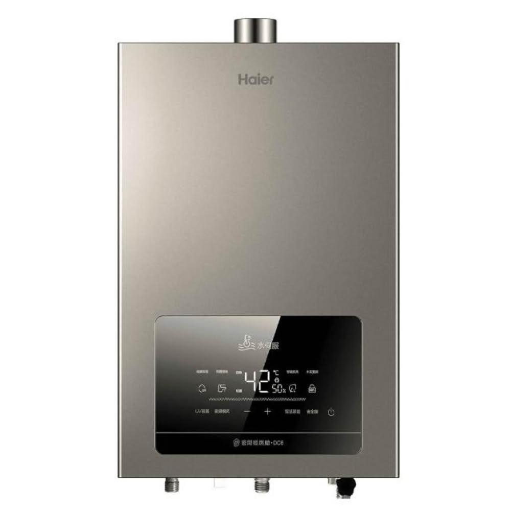 【Haier 海爾】JSQ31-16DC6/NG1 強排恆溫熱水器 (含標準安裝)|屋內型|16公升|天然氣|5段火排|紫外線殺菌|