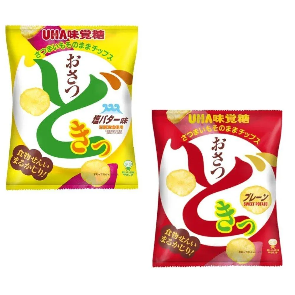 【UHA 味覺糖】*貪吃熊* 日本 味覺糖 UHA 黃金地瓜 薯片 原味 奶油鹽味 地瓜片 地瓜餅 心動薯片 甘薯片