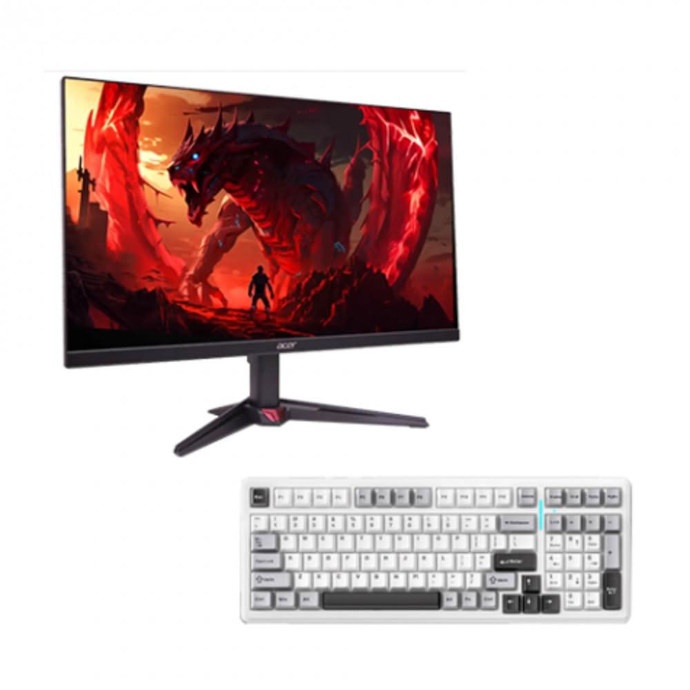 【Acer 宏碁】【破盤價】【27型】Acer XV272K V5 電競螢幕+狼蛛 AULA F99pro 暗夜國度(加碼送滑鼠)