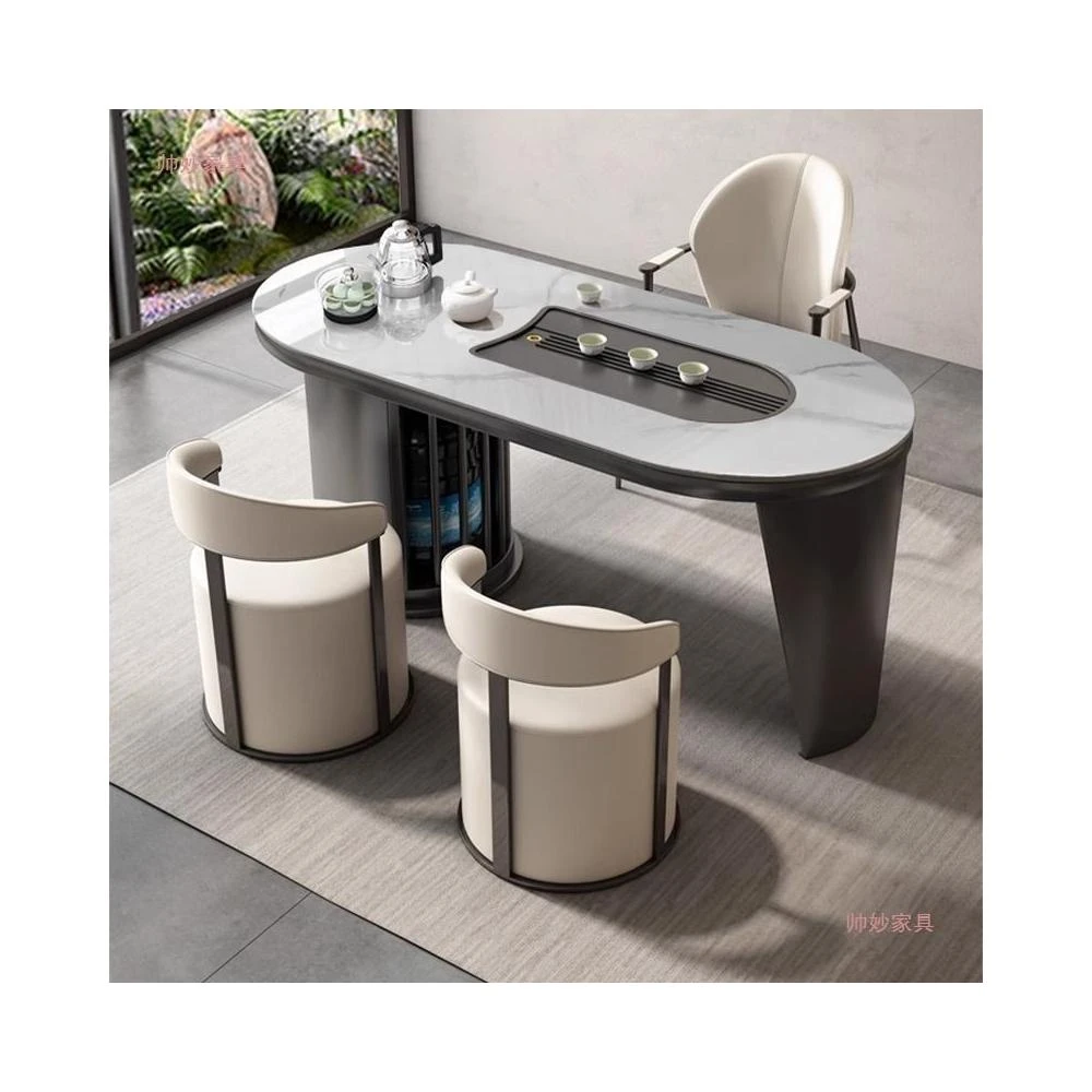 輕奢巖板茶臺現代簡約陽臺茶桌椅組合功夫茶幾家用茶桌客廳泡茶桌