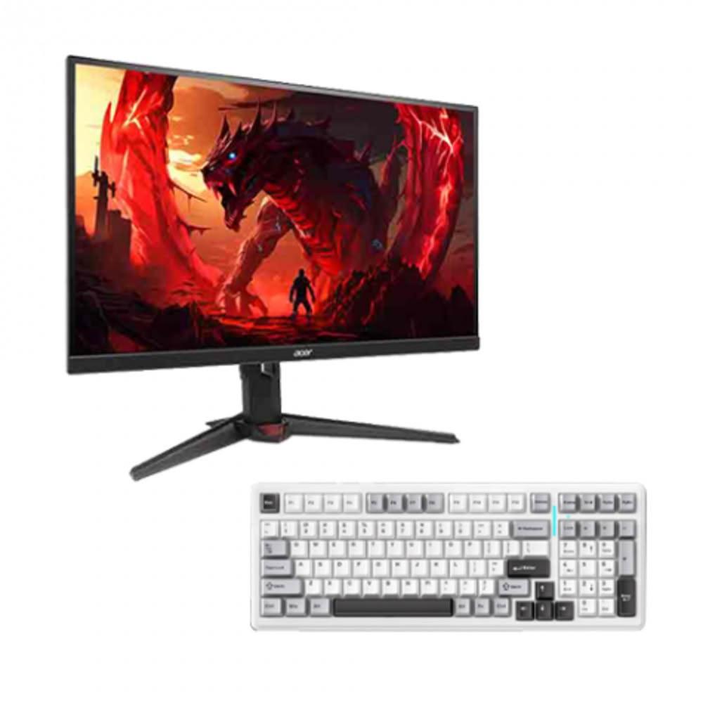 【Acer 宏碁】【破盤價】【27型】Acer XV270U X1 電競螢幕+狼蛛 AULA F99pro 暗夜國度(加碼送滑鼠)