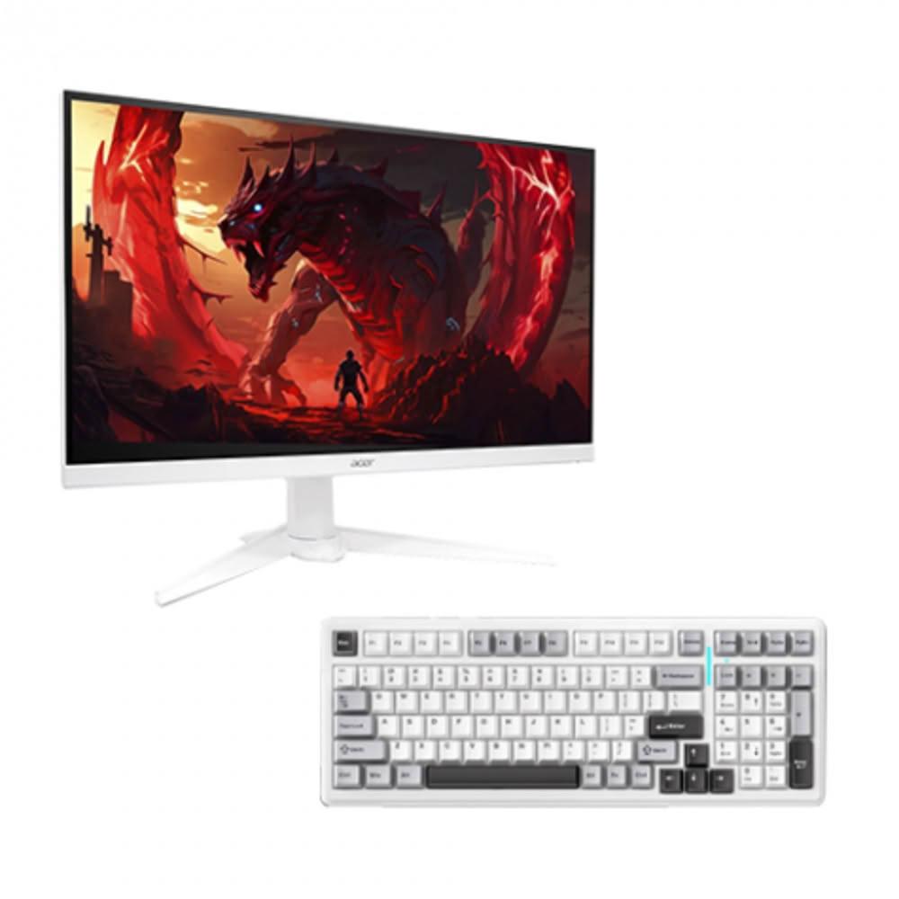 【Acer 宏碁】【破盤價】【27型】Acer XV270U X1w(白) 電競螢幕+狼蛛 AULA F99pro 暗夜國度(加碼送滑鼠)