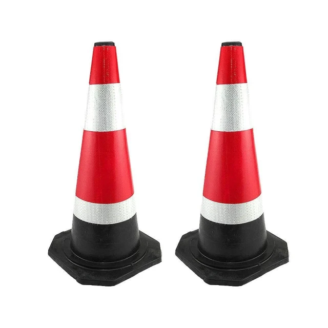 警示錐 紅白三角錐 橡膠路錐 反光錐 安全路障 雪糕筒 交通連桿 三角錐 搭配伸縮連桿690-BRW6502.8