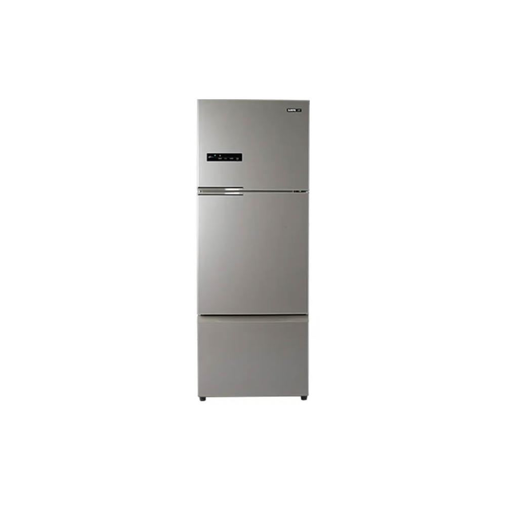 SAMPO聲寶SR-C48DV為475公升一級能效變頻系列三門冰箱，採用迴圈冷流柵板技術與AIE模式，具備LED照明燈，冷凍庫與冷藏庫設計。右開門方式，尺寸為寬度66公分、深度71-80公分，無霜設計，容積範圍401L-500L，提供長久保固服務。