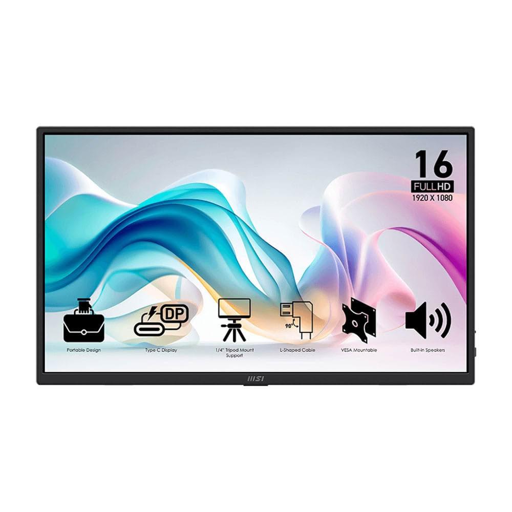 【MSI 微星】PRO MP165 E6 可攜式螢幕 16型 FHD/IPS/內建喇叭/L型線材/三腳架螺孔設計