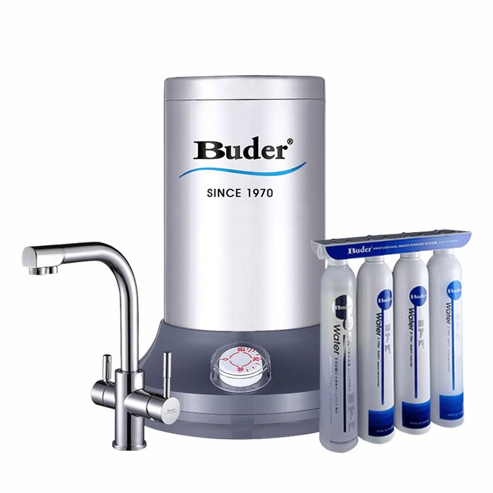 【Buder 普德】BD-3004VF 四合一龍頭 廚下型真空桶飲水機 搭配 DC-1604 四道生飲淨水器