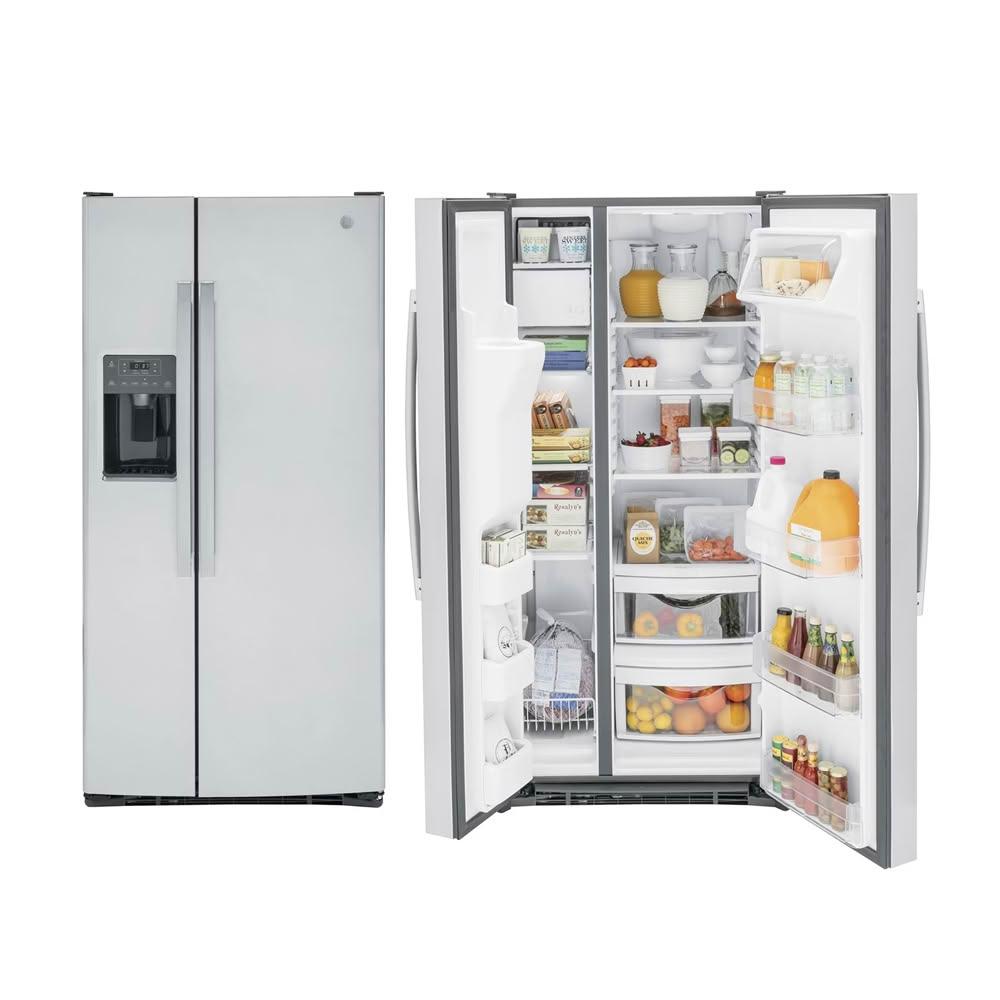 【GE 奇異】 ( GSS23GYPFS ) 702公升 窄寬對開門冰箱 -防指紋不鏽鋼