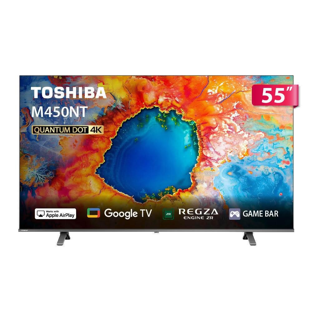 【TOSHIBA 東芝】REGZA 55型 4K QLED Google TV 55M450NT液晶顯示器｜含壁掛(固定式)+安裝