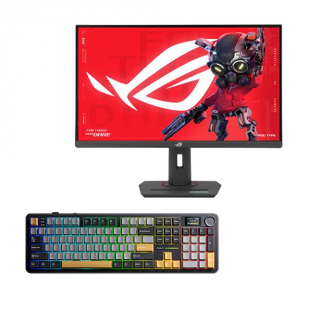 【ASUS 華碩】【破盤價】【27型】華碩 ROG XG27ACS 電競螢幕+狼蛛AULA F108pro(黑+灰+黄)(加碼送滑鼠)