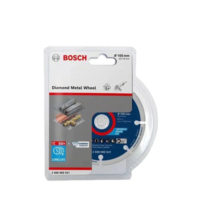 【BOSCH 博世】BOSCH博世 4" 鑽石金屬切片 105mm 附變徑環 2608900531
