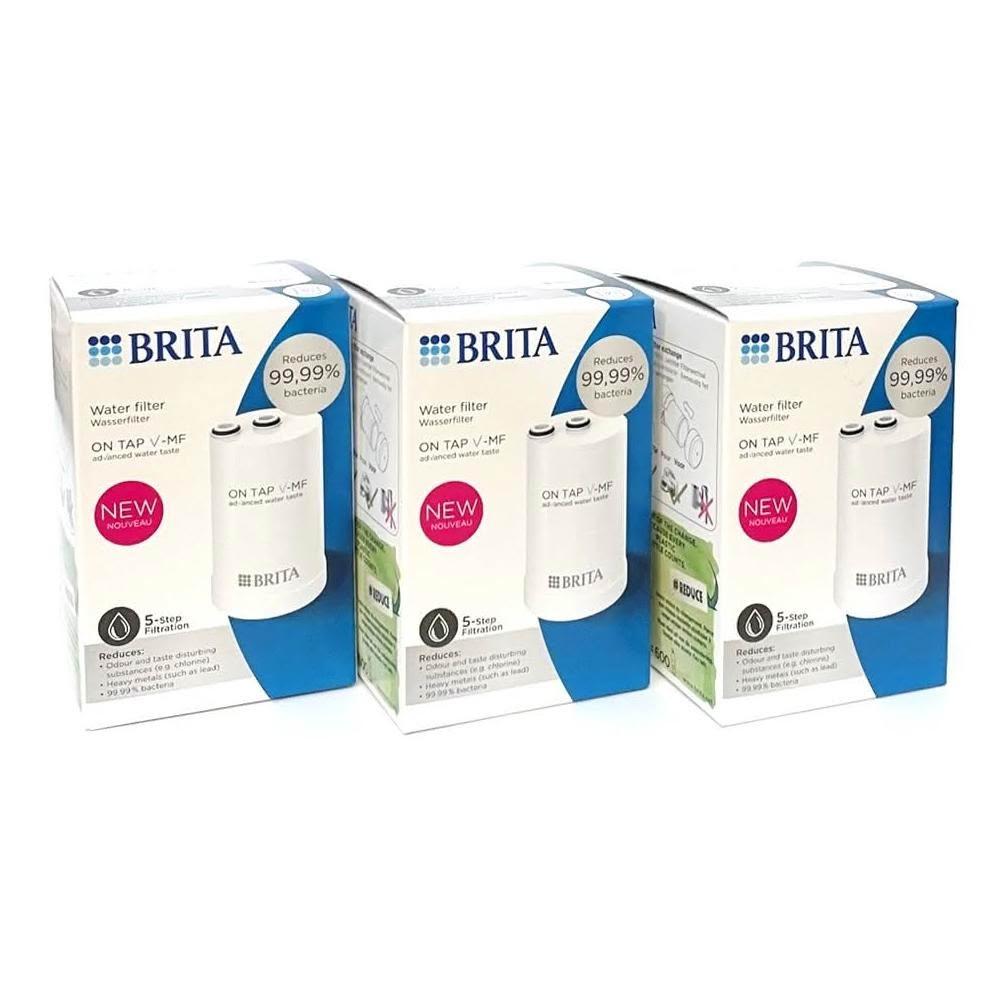 【BRITA】BRITA 3入優惠組5重濾菌ON TAP V-MF龍頭式 濾芯。原廠盒裝,歐洲原裝進口。五重濾菌濾心。