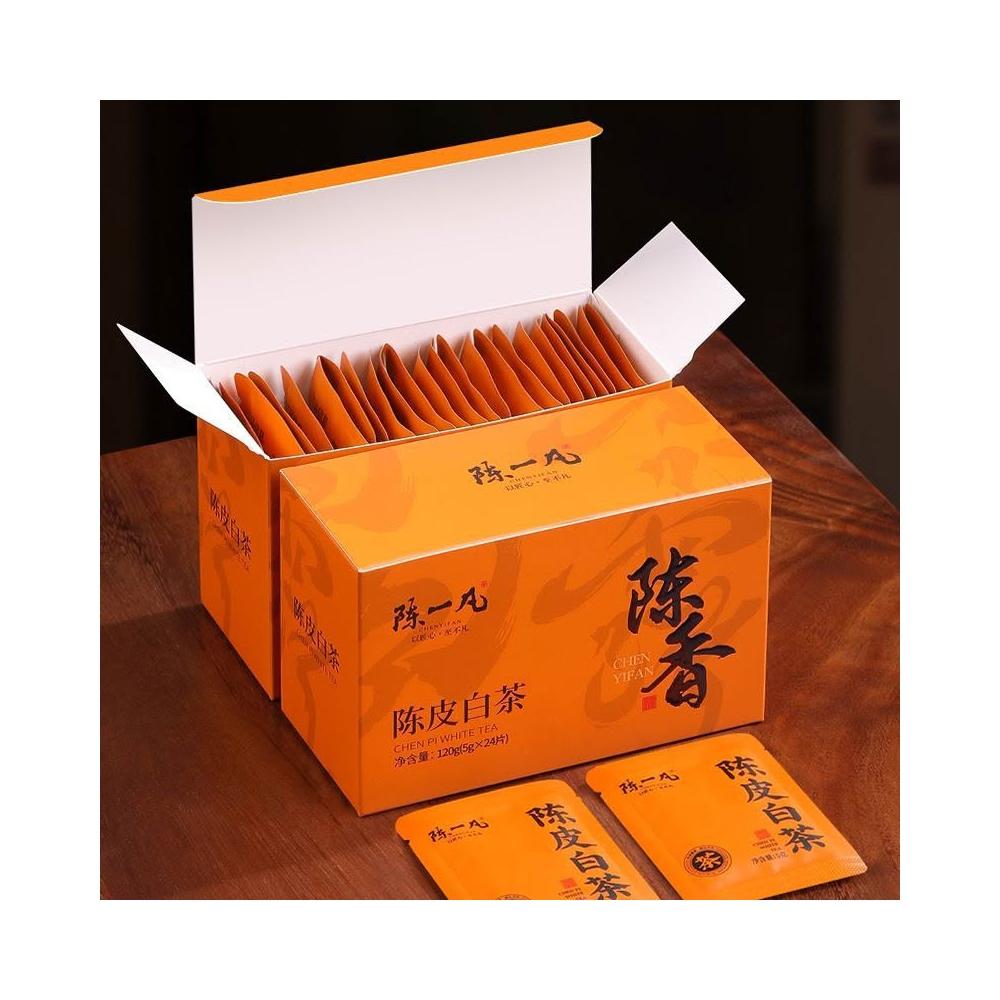 陳皮白茶 2017 Lucky茶葉陳皮白茶福鼎白茶2017年老壽眉緊壓茶新會陳皮年貨禮盒裝